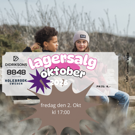 kl 17:00 Lagersalg Fredag den 2 okt