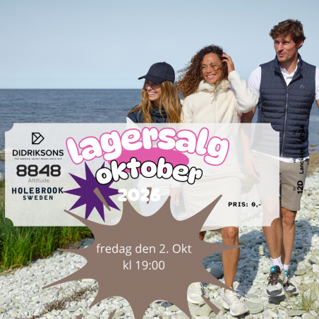 kl 19:00 Lagersalg Fredag den 2 okt