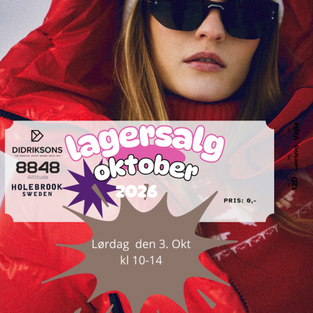 Lørdag Lagersalg den 3 okt kl 10-14